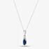  9ct White Gold Sapphire & Diamond Pendant Necklace QP00178-BS