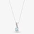  9ct White Gold Aquamarine & Diamond Crossover Pendant Necklace OJP1703-AQ