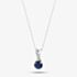  9ct White Gold Sapphire & Diamond Crossover Pendant Necklace OJP1703-BS
