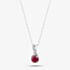  9ct White Gold Ruby & Diamond Crossover Pendant Necklace OJP1703-R