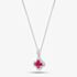 9ct White Gold Ruby and Diamond Quatrefoil Cluster Necklace PP05330 RU