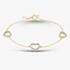 9ct Yellow Gold 0.20ct Brilliant Cut Diamond Open Pave Heart Chain Bracelet THB39619-20NJ (YG)