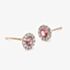 9ct Rose Gold Pink Tourmaline & Diamond Cluster Stud Earrings NTE409PTMD-9RG