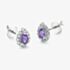 9ct White Gold Pear Cut Amethyst & 0.27ct Diamond Cluster Stud Earrings NTE409PEAR-AMD-9WG