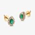 9ct Yellow Gold Pear Cut Emerald & 0.27ct Diamond Cluster Stud Earrings NTE409PEAR-EMD-9YG