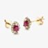 9ct Yellow Gold Pear Cut Ruby & 0.27ct Diamond Cluster Stud Earrings NTE409PEAR-RD-9YG
