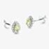 9ct White Gold Pear Cut Peridot & 0.41ct Diamond Cluster Stud Earrings NTE409PEAR-PERD-9WG