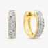 Pure Brilliance 9ct Yellow Gold 0.25ct Diamond Channel Set Two Row Huggie Earrings THE45089-25