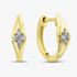 Pure Brilliance 9ct Yellow Gold 0.08ct Brilliant Cut Diamond Huggie Hoop Earrings THE42986-08NJ