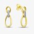 9ct Yellow Gold 0.08ct Pave Set Diamond Oval Linked Dropper Stud Earrings THE44320-08NJ