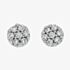 9ct White Gold Round Diamond Cluster Stud Earrings GE734