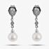 9ct White Gold Diamond Freshwater Droppers GE807W