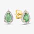 9ct Gold Diamond Emerald Pear Shape Stud Earrings VE0S604 9KY/EM