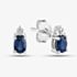 9ct White Gold Oval Sapphire and Diamond Stud Earrings VE04846 9KW/SAPH