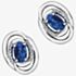 9ct White Gold Oval Sapphire and Diamond Swirl Stud Earrings E3417W-10 SAPH