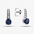  9ct White Gold Sapphire & 0.06ct Diamond Stud Earrings OJE1704-BS