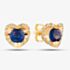 9ct Yellow Gold 0.08ct Diamond & Sapphire Heart Stud Earrings PE20239