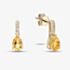 9ct Yellow Gold Pear Shaped Citrine & Diamond Stud Earrings DE1602Yct