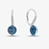 9ct White Gold Round Blue Topaz & 0.10ct Diamond Hoop Earrings DE1508W-BT