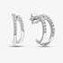 9ct White Gold 0.10ct Diamond Double Row Half Hoop Earrings PE03084W