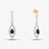 9ct Yellow Gold Sapphire & Diamond Twist Dropper Earrings PE03459Y SA