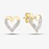 9ct Yellow Gold Open Heart Diamond Stud Earrings PE04605Y