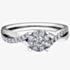 9ct White Gold 0.52ct Diamond Twist Cluster Ring LB3967WG/52-10