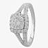 9ct White Gold 0.50ct Diamond Split Shouldered Square Cluster Ring THR19764-50D