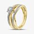 Pure Brilliance 9ct Yellow Gold 0.33ct Brilliant Cut Diamond Cluster Bridal Set Ring THR43256-33NJ