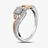 9ct Two Tone Gold 0.20ct Diamond Open Heart Cluster Ring THR15847-20TT
