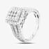 9ct White Gold 1.50ct Diamond Cluster 3 Shouldered THR24137-150