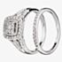 9ct White Gold 0.50ct Diamond Cushion Bridal Ring THR21953-50