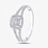 9ct White Gold 0.25ct Diamond Cluster Split Shoulder Ring PR12865W