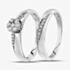9ct White Gold 0.25ct Diamond Cluster Bridal Set THR15070-25