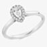 Platinum Excellence Platinum 0.38ct Certificated Pear Cut Diamond Halo Ring ENG21449SMTPT
