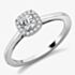 Platinum Excellence Platinum 0.52ct Certificated Cushion Cut Diamond Halo Ring ENG4334SMTPT