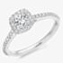 Platinum Excellence Platinum 0.55ct Certificated Cushion Cut Diamond Halo Ring ENG4049SMTPT