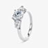 Platinum Excellence Platinum 0.70ct Brilliant Cut & Pear Cut Diamond Three Stone Ring M3R03-050-070-PT-G-SI1
