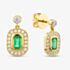18ct Yellow Gold Emerald Cut Emerald & Brilliant Cut Diamond Dropper Earrings LG327/EA-PR(EM)