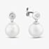 18ct White Gold Freshwater Pearl & Diamond Dropper Earrings EOX70018DD