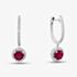 18ct White Gold Brilliant Cut Ruby & Diamond Hoop Earrings E39071GW18RB