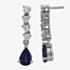 18ct White Gold Five Stone Sapphire Diamond Dropper Stud Earrings 29724