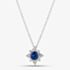 18ct White Gold 0.43ct Sapphire & 0.18ct Brilliant Cut Diamond Star Halo Necklace 29292