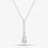 18ct White Gold 0.63ct Tapered Baguette Cut & Brilliant Cut Diamond Pendant Necklace LG318/NB