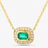 18ct Yellow Gold Emerald Cut Emerald & Brilliant Cut Diamond Necklace LG327/NA(EM)