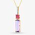 18ct Yellow Gold Multi Cut Amethyst & Topaz & 0.06ct Diamond Pendant Necklace LG320/PA(PTO/AM)