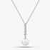 18ct White Gold Freshwater Pearl & Five Diamond Dropper Necklace POX80126DD