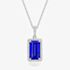 Tivon 18ct White Gold 4.06ct Emerald Cut Tanzanite & Diamond Royale Pendant PW-0994-TZ