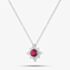 18ct White Gold Brilliant Cut Ruby & Diamond Star Necklace 39292G2
