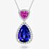 Tivon 18ct White Gold Tanzanite Pink Sapphire & Diamond Fancy Necklace PW-0911-TZPS